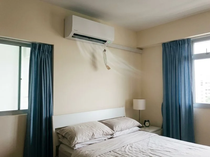 Daikin iSmart series aircon unit installed in a Singapore HDB bedroom
