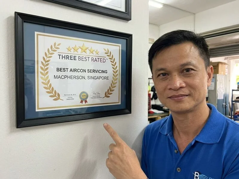 Three Best Rated recognition certificate for Billy Aircon in MacPherson, Singapore