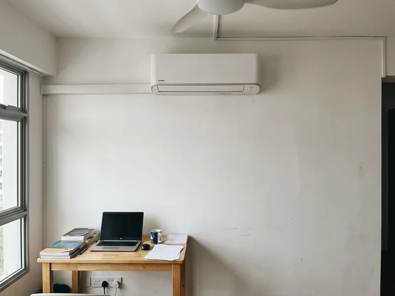 Toshiba Daiseikai series aircon unit in a Singapore apartment